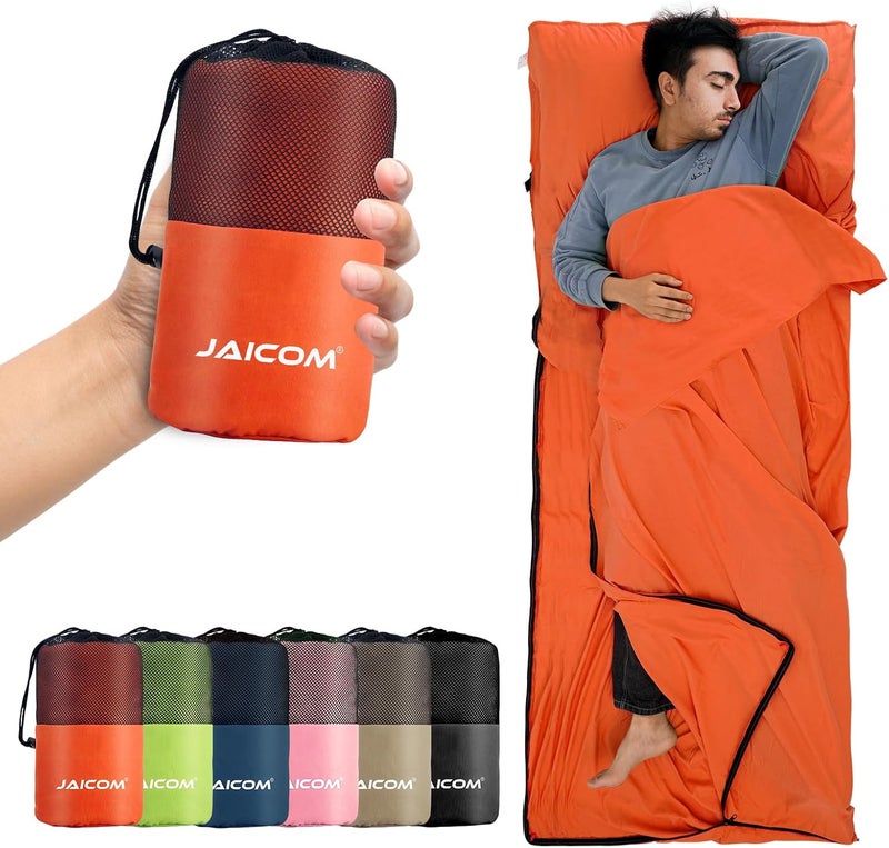 JAICOM Sleeping Bag Liner, Travel Sheets & Adult Sleep Sack, Ultralight and Portable Summer Sleeping Bag - Ideal for Backpacking, Hotels and Hostels, Business Trips, Camping - Image 1